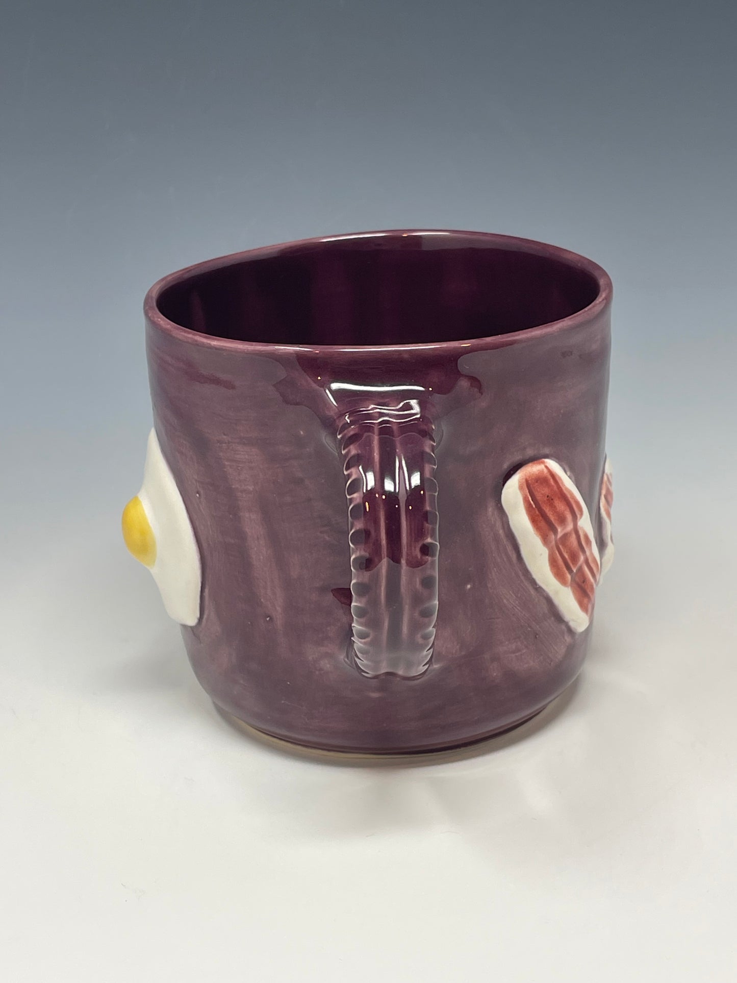 Bacon & Eggs in Purple Mug
