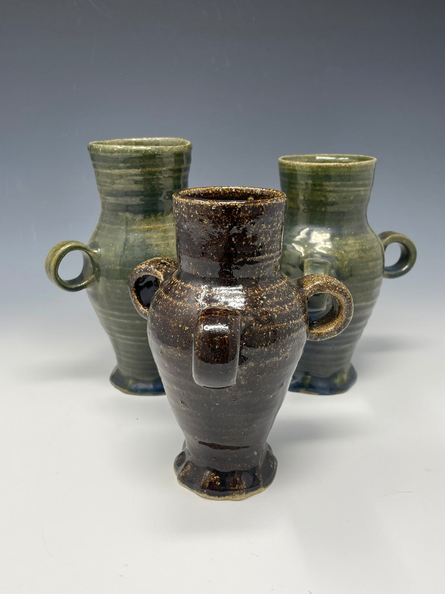 3-Handled Straight Medieval Drinking Jug