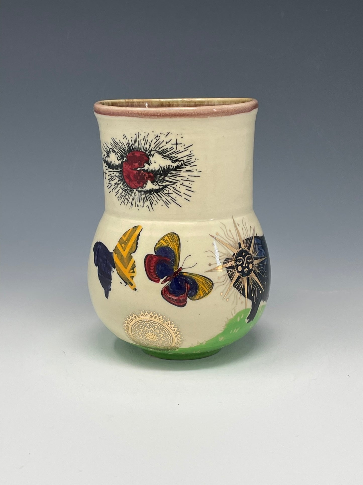 Butterflies and Floating Patterns Tumbler