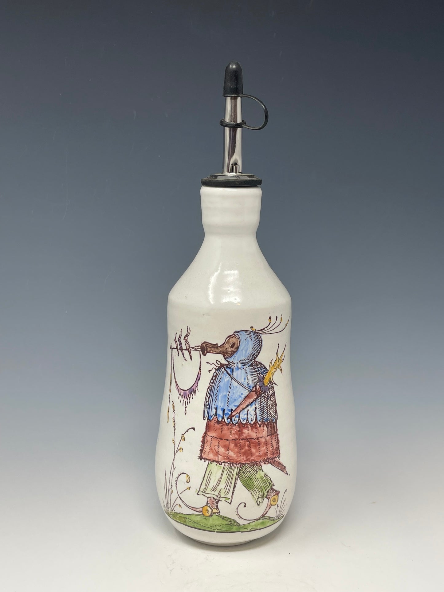 Red & Blue Bird Roost oil bottle