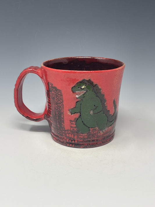Giant Lizard Destroying the City