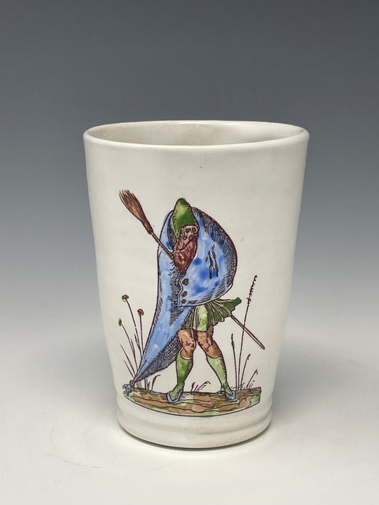Blue Wrapped Broom man with Drummer