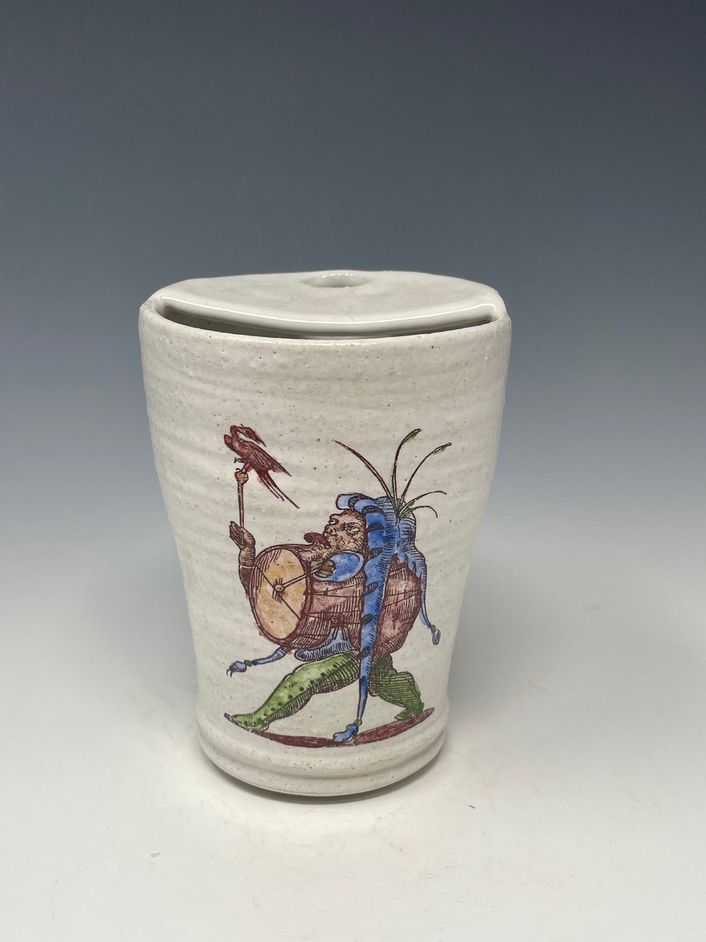 Blue & Green Drummer with Phoenix Travel Mug Sipper