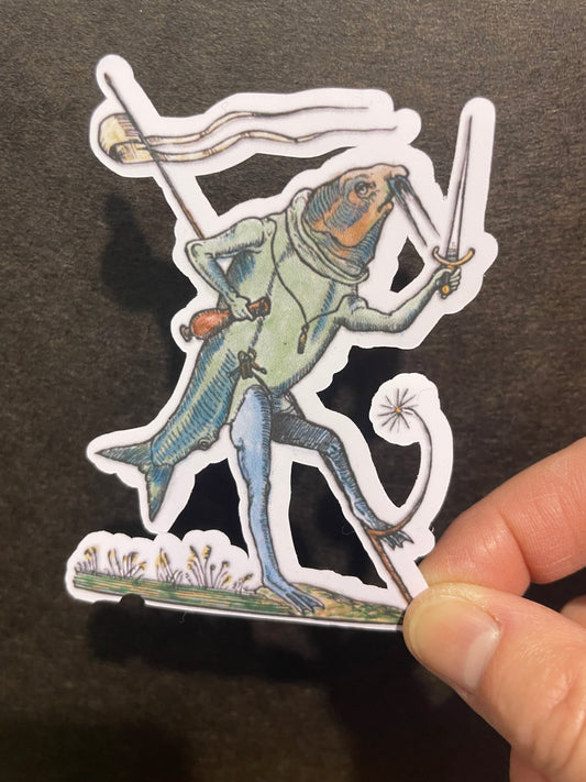 Fishy Dagger Man Sticker