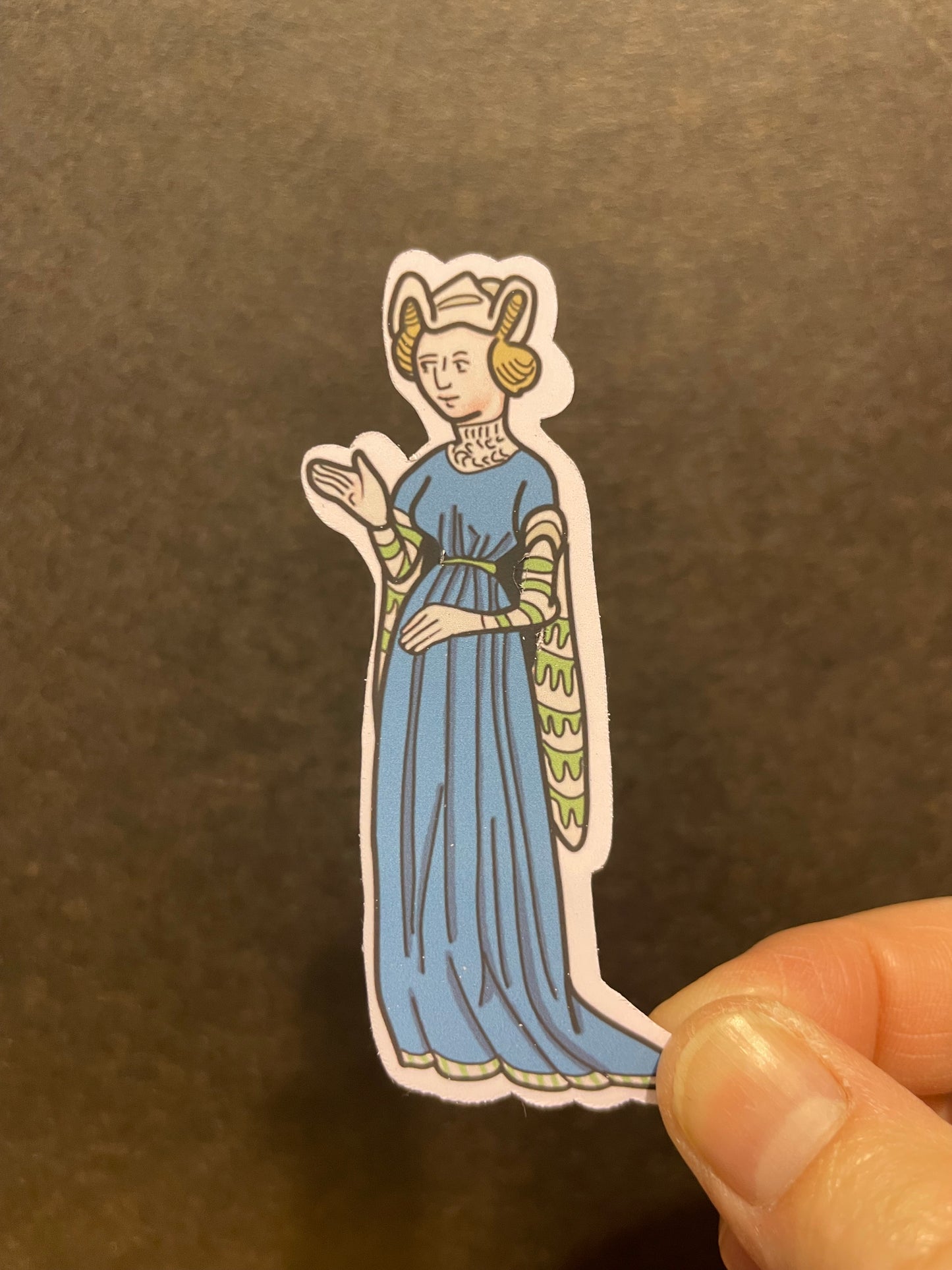 Medieval Lady in Blue Sticker