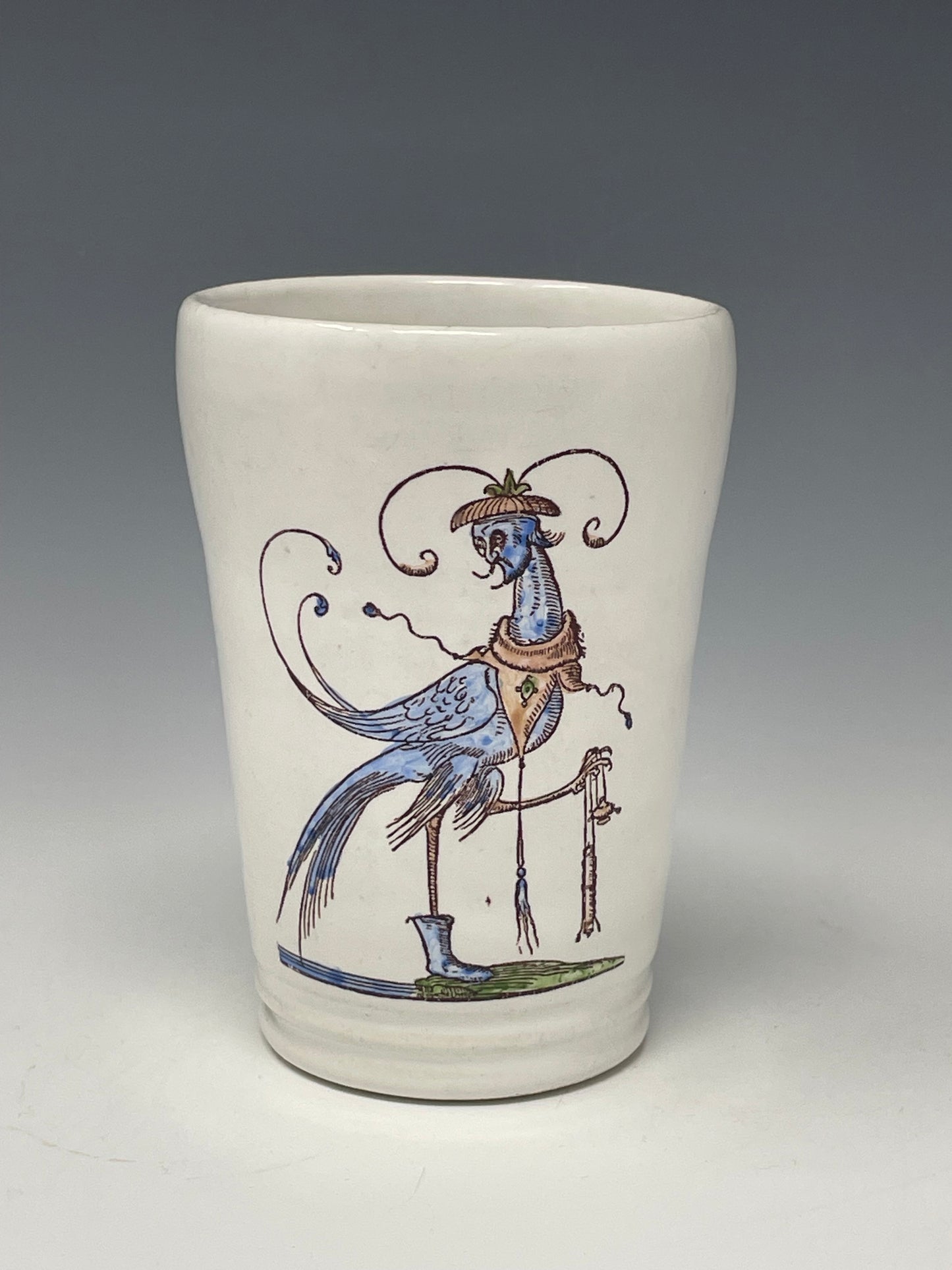 Blue Bird Man with Drummer