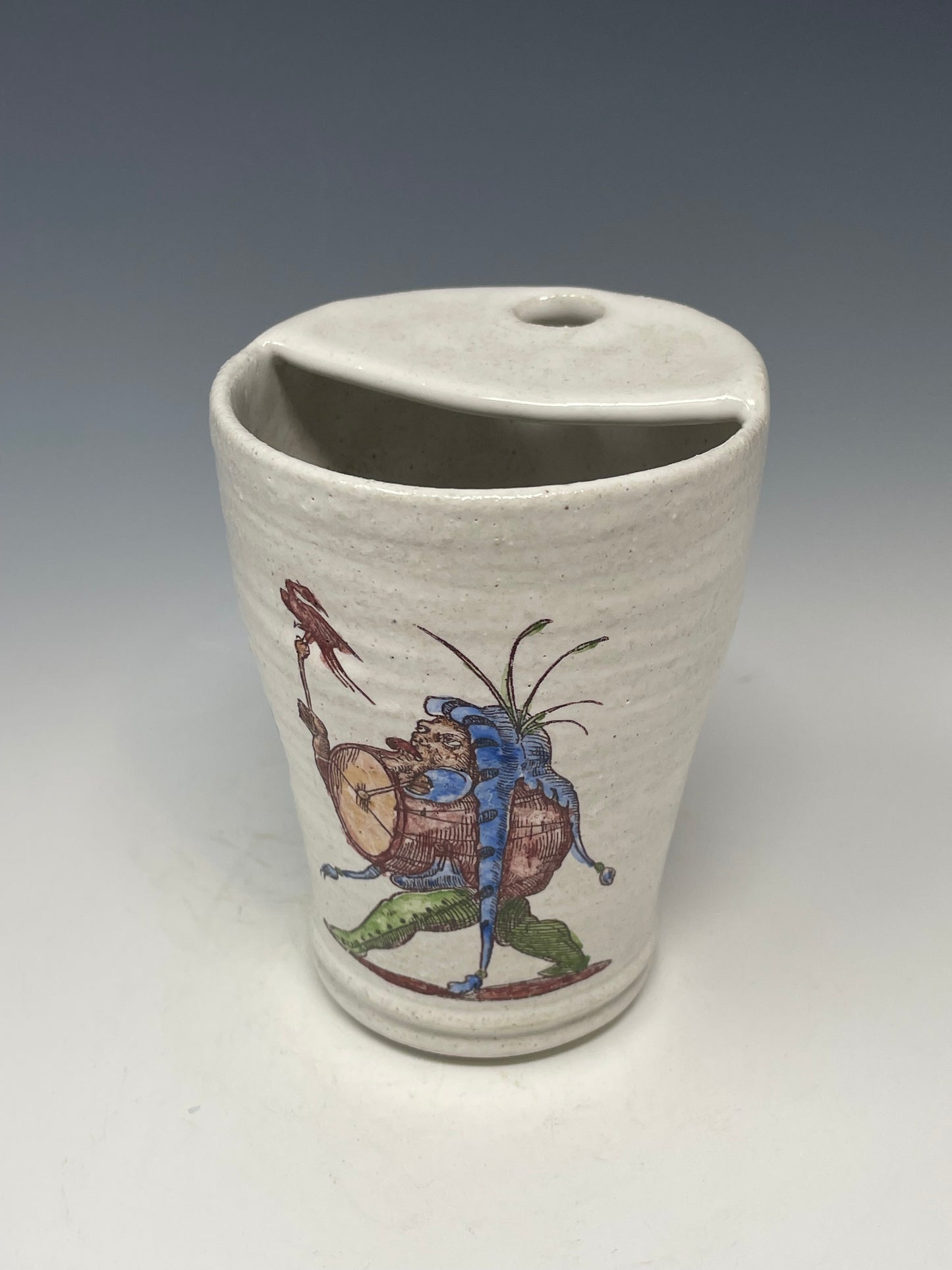 Blue & Green Drummer with Phoenix Travel Mug Sipper