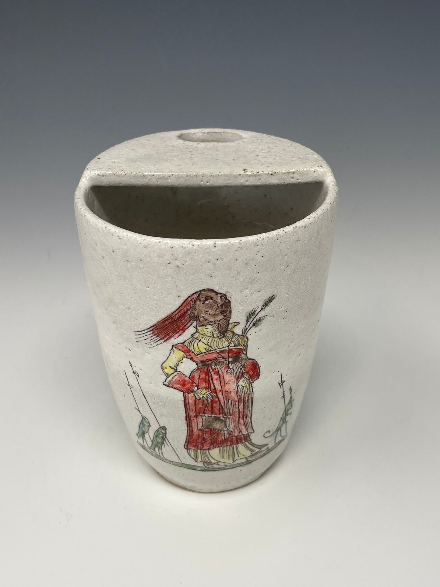 Girl with Fish Soldier (Red) with Red Hooded Trumpeter Travel Mug