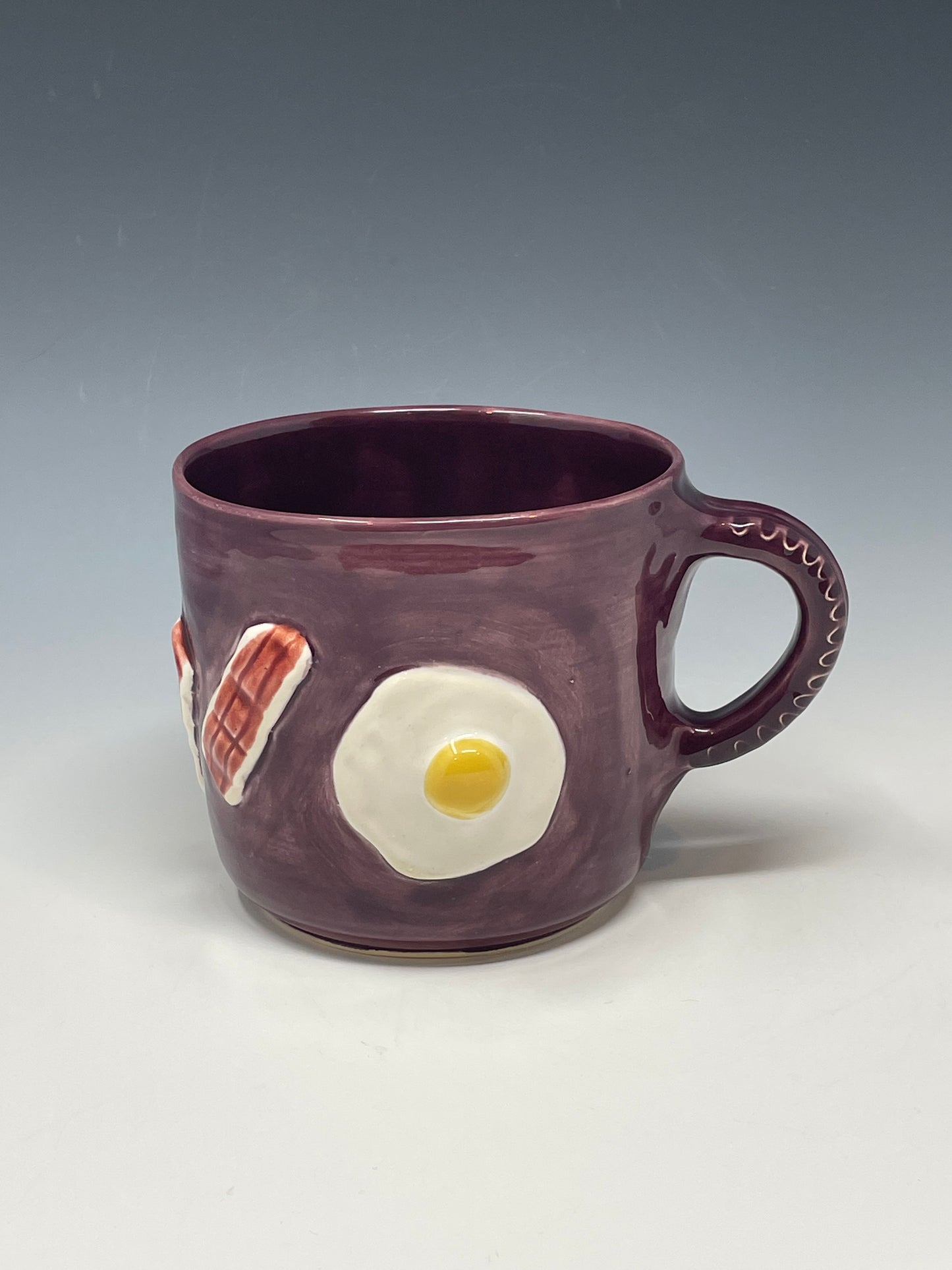 Bacon & Eggs in Purple Mug