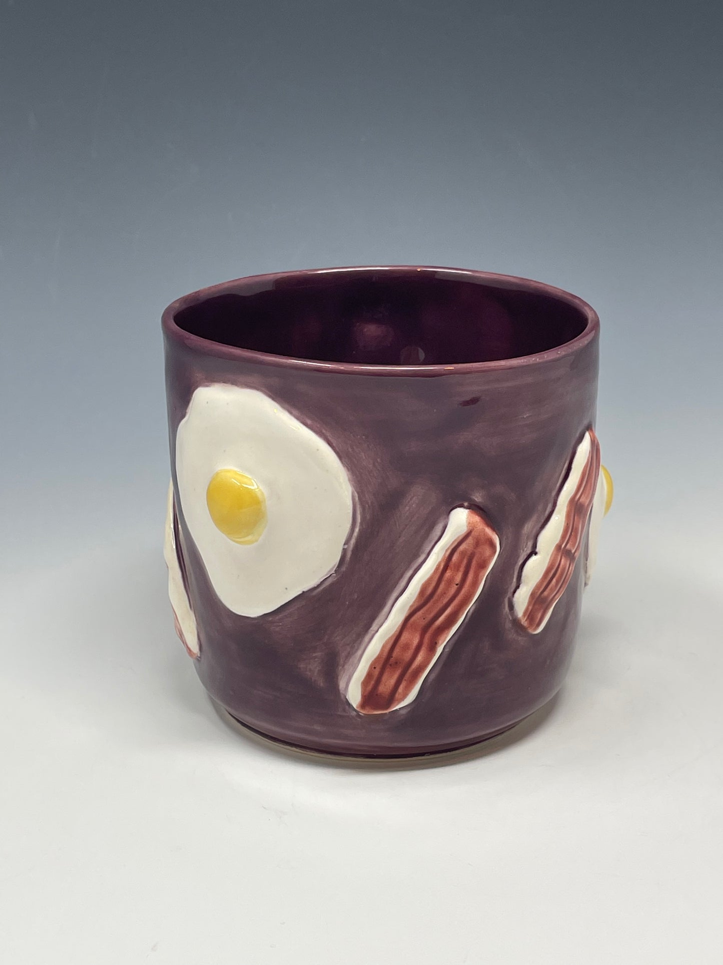 Bacon & Eggs in Purple Mug