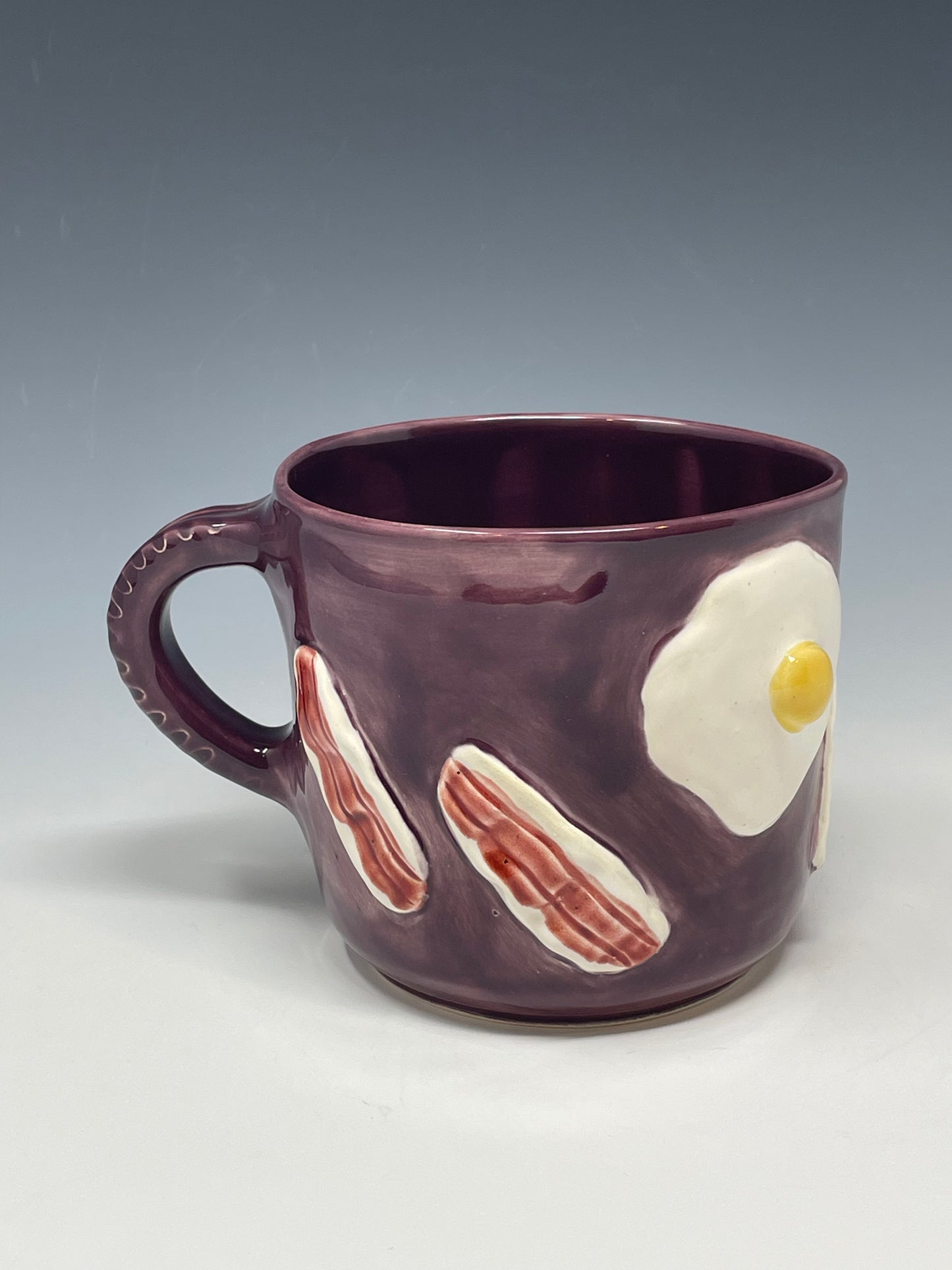 Bacon & Eggs in Purple Mug