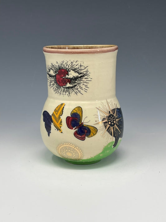 Butterflies and Floating Patterns Tumbler